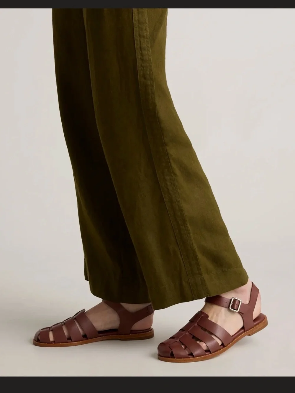 Quince Brown Leather Fisherman Sandals - Picture 3 of 13